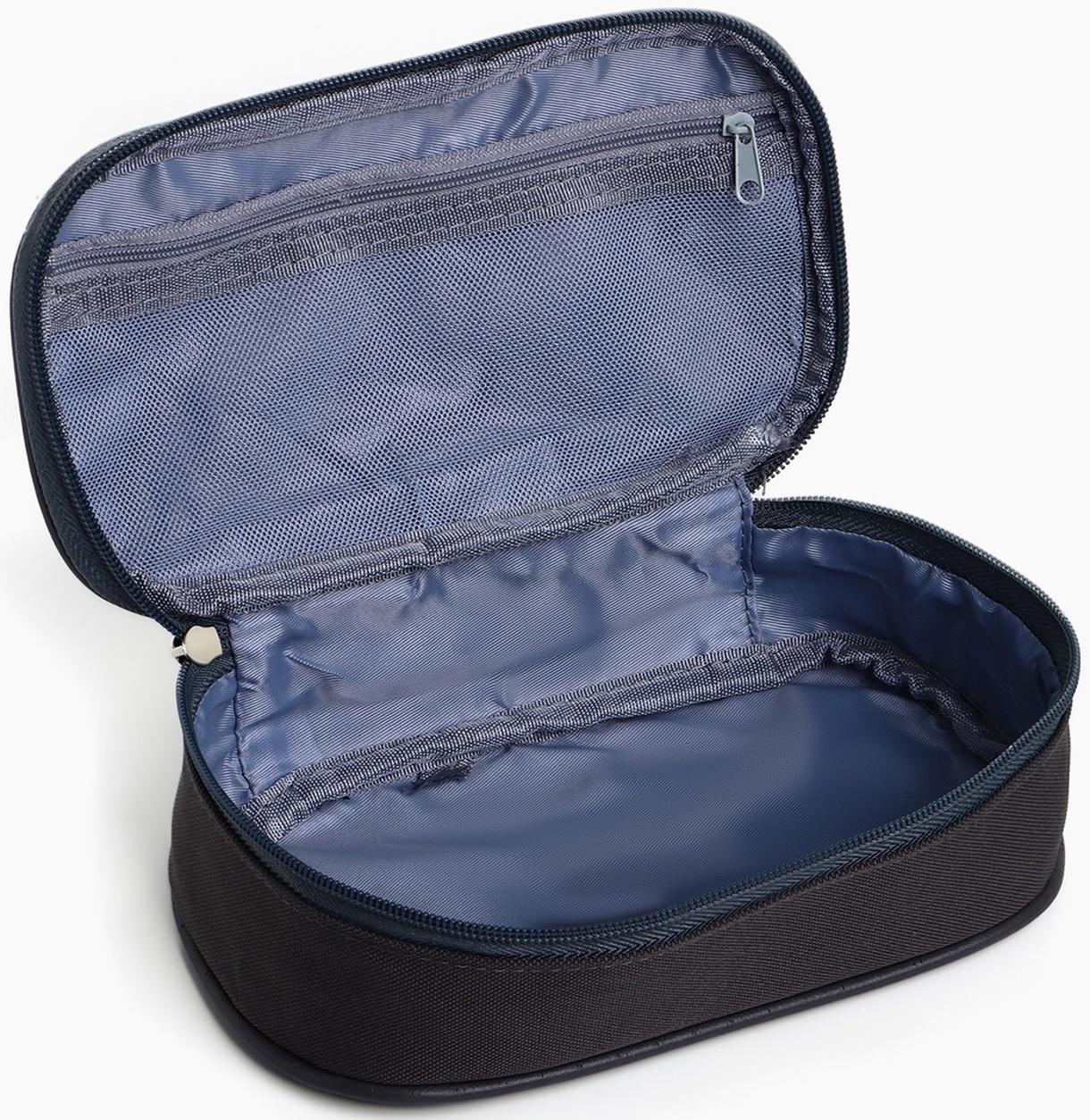 Косметичка-пенал на молнии, на подкладке, Style, тёмно-серая