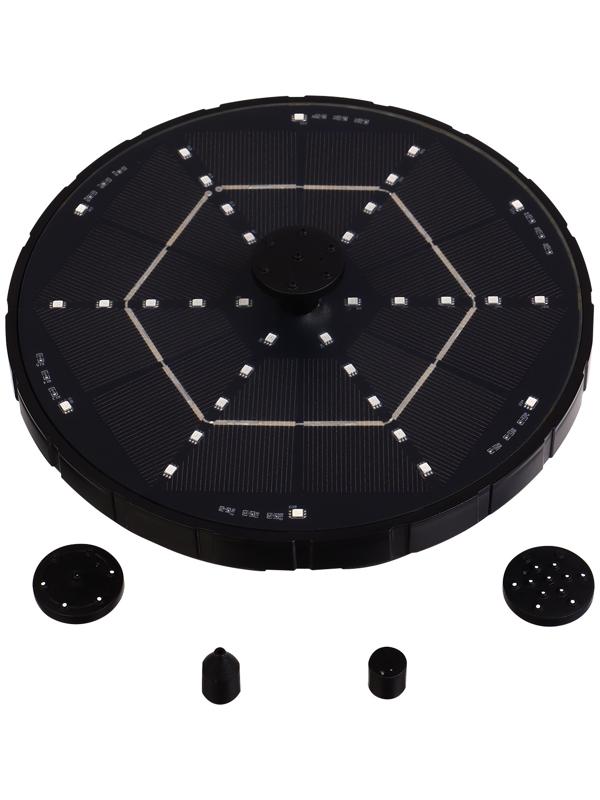 Фонтан на солнечной батарее,  h=0,55 метра, 180 л/ч, 7 Вт,  LED-подсветка, JT-180-36LED