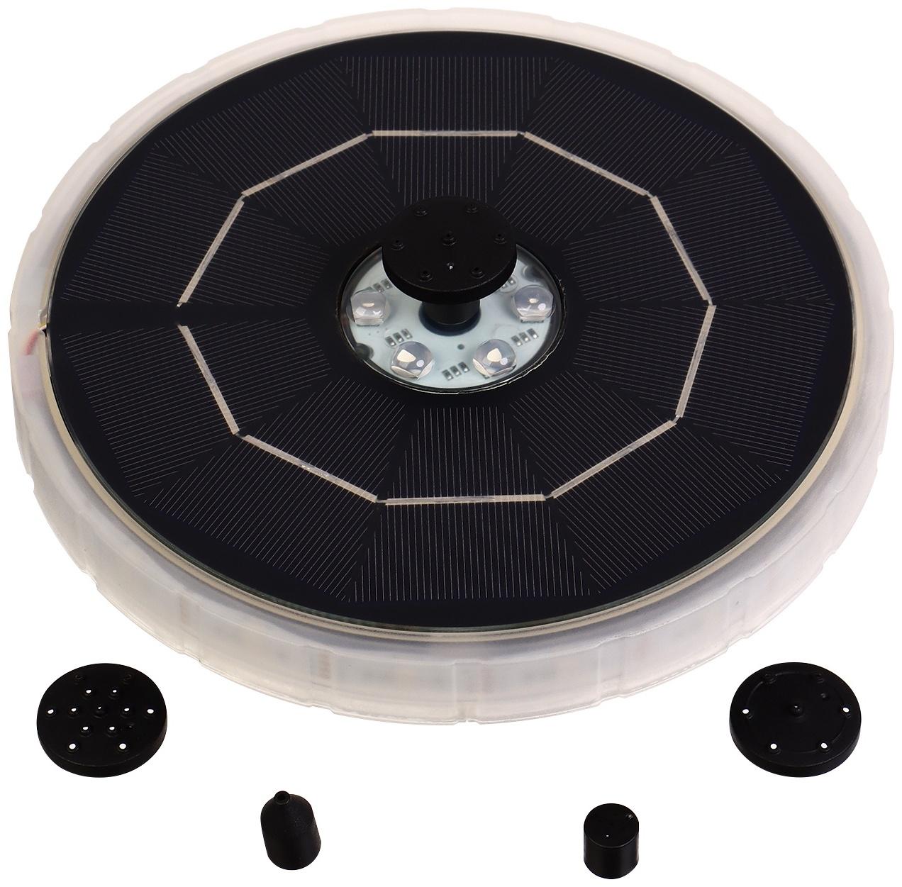 Фонтан на солнечной батарее,  h=0,55 метра, 180 л/ч, 7 Вт,  LED-подсветка, JT-180-23LED