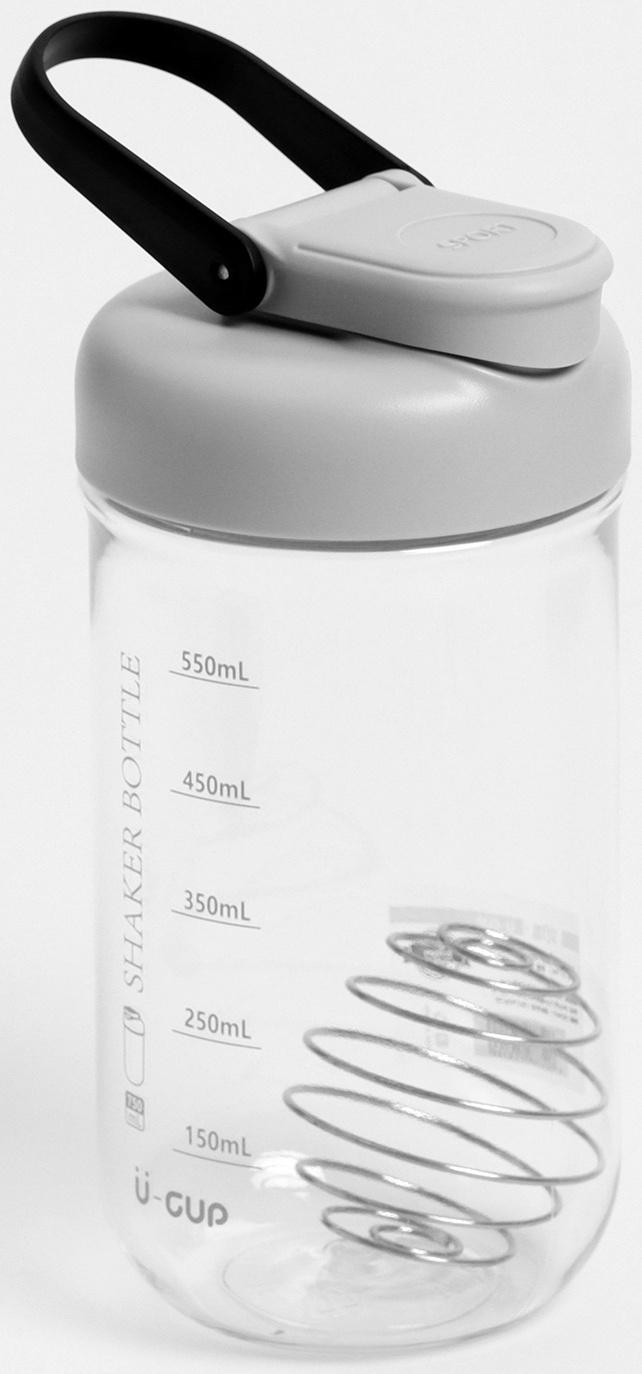 Шейкер спортивный для коктейлей и воды 550 мл, с мерной шкалой, тритан, 7.5 х 18 см