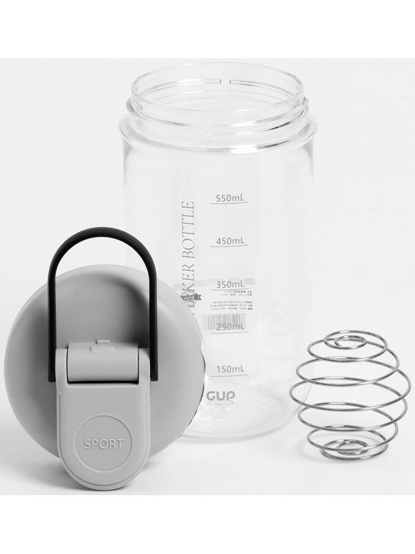 Шейкер спортивный для коктейлей и воды 550 мл, с мерной шкалой, тритан, 7.5 х 18 см