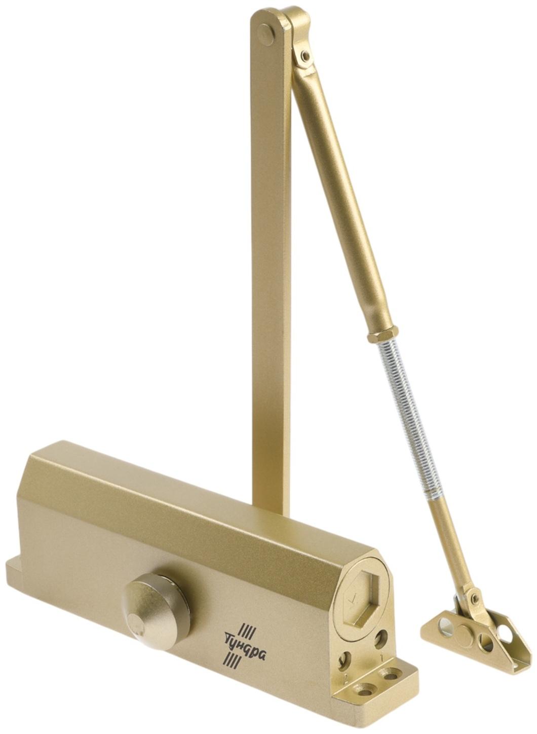 Доводчик дверей ТУНДРА d=150GP, до 150 кг, цвет золото