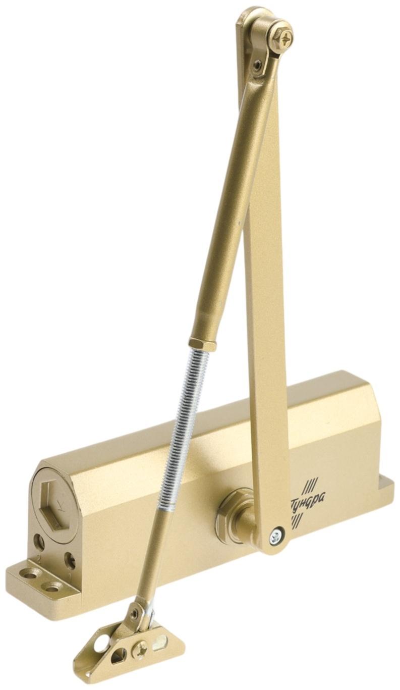 Доводчик дверей ТУНДРА d=150GP, до 150 кг, цвет золото