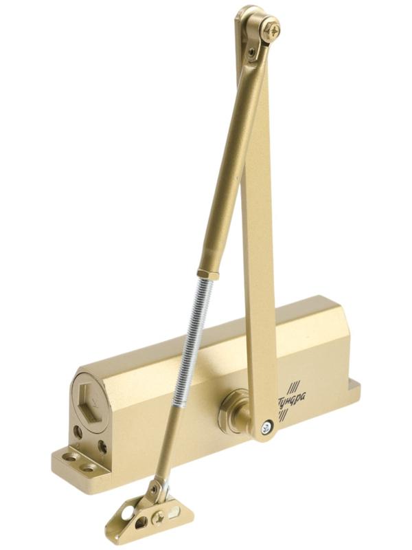 Доводчик дверей ТУНДРА d=150GP, до 150 кг, цвет золото