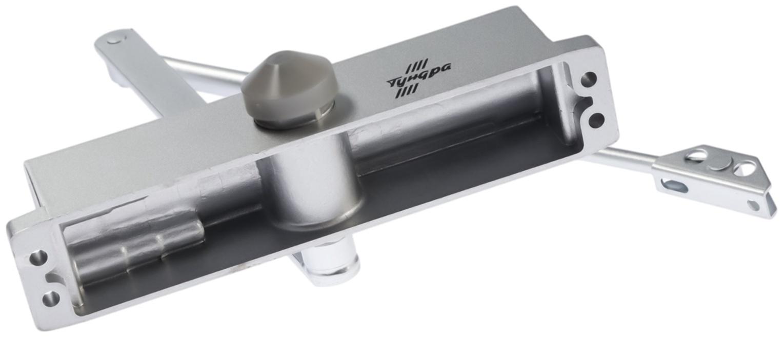 Доводчик дверей ТУНДРА d=150SL, до 150 кг, цвет серебро