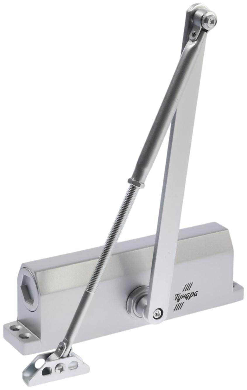 Доводчик дверей ТУНДРА d=150SL, до 150 кг, цвет серебро