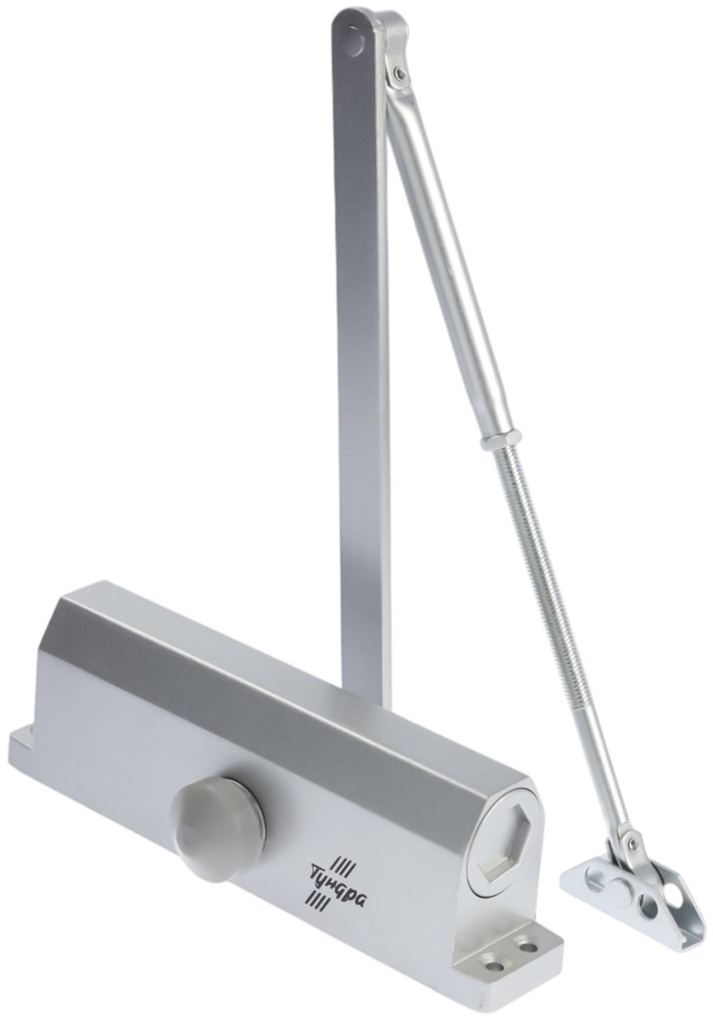Доводчик дверей ТУНДРА d=150SL, до 150 кг, цвет серебро