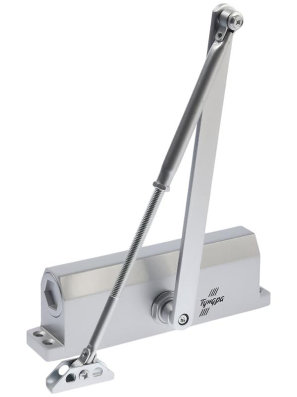 Доводчик дверей ТУНДРА d=150SL, до 150 кг, цвет серебро