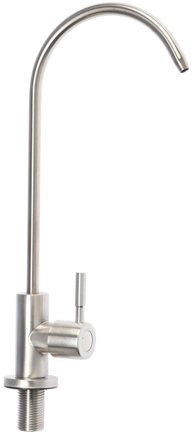 Кран для всех видов бытовых фильтров ZEIN К-04, нержавеющая сталь, сатин