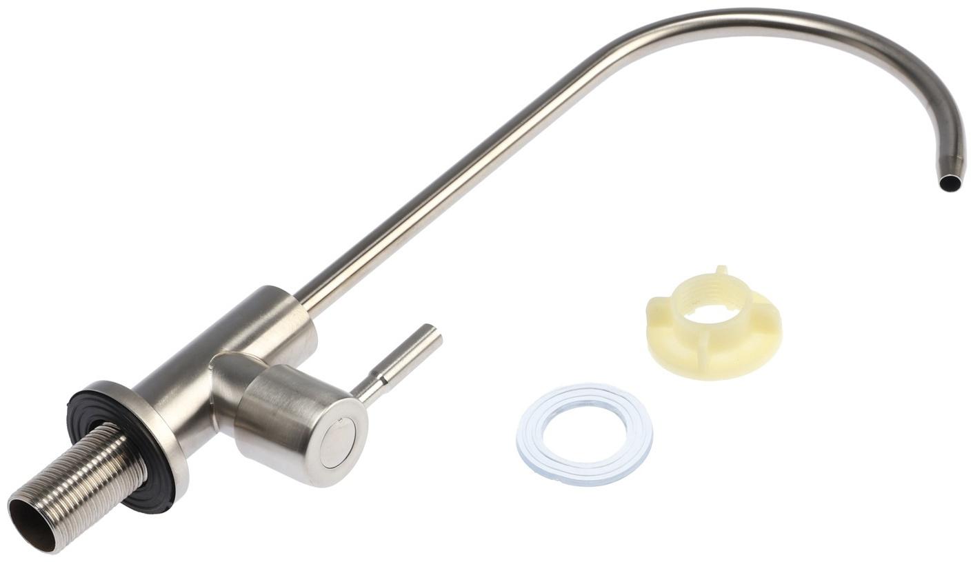 Кран для всех видов бытовых фильтров ZEIN К-04, нержавеющая сталь, сатин