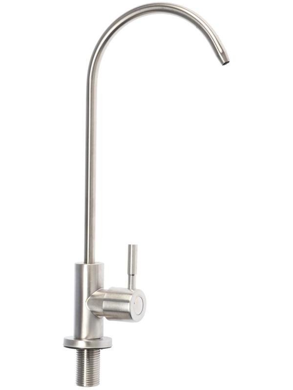 Кран для всех видов бытовых фильтров ZEIN К-04, нержавеющая сталь, сатин