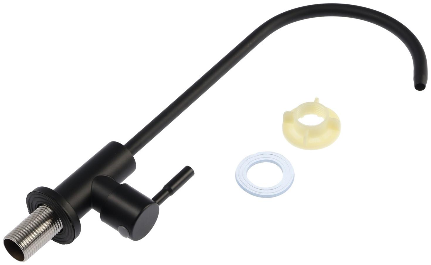 Кран для всех видов бытовых фильтров ZEIN К-05, нержавеющая сталь, черный