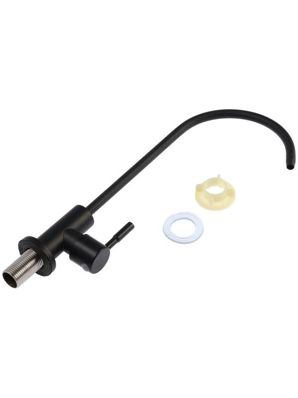 Кран для всех видов бытовых фильтров ZEIN К-05, нержавеющая сталь, черный