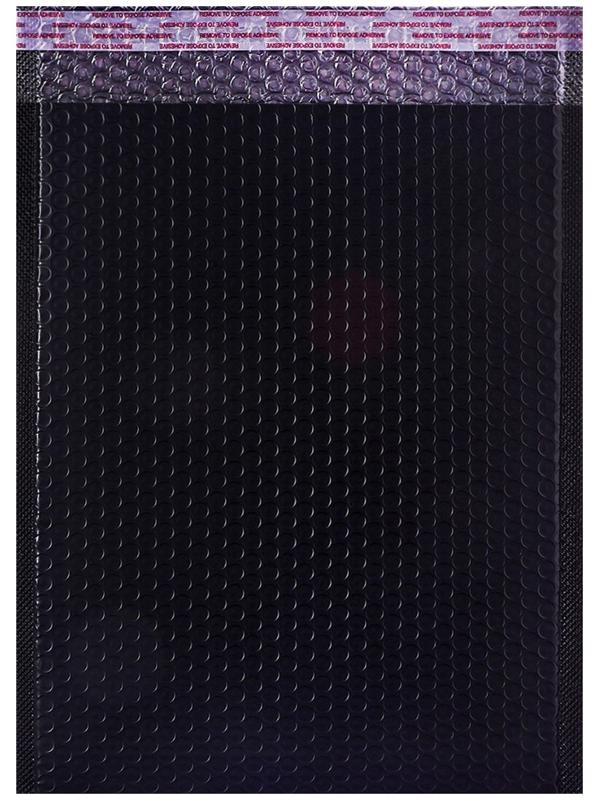 Набор 10 штук конвертов с воздушно-пузырьковой плёнкой 26х36см, черные