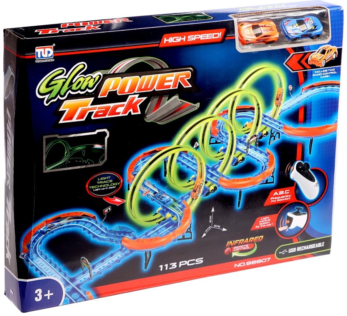 Автотрек «Стремительный мир», радиоуправление, 2 машинки, мёртвая петля, свет