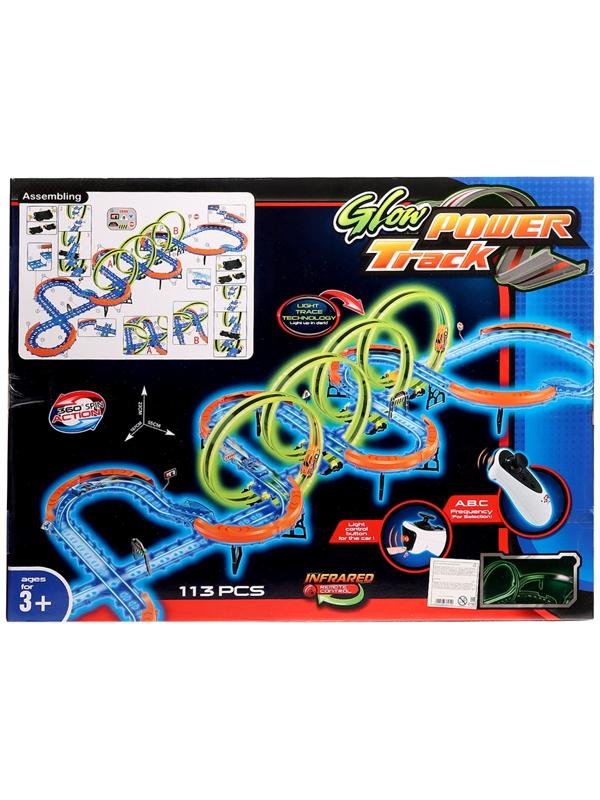 Автотрек «Стремительный мир», радиоуправление, 2 машинки, мёртвая петля, свет