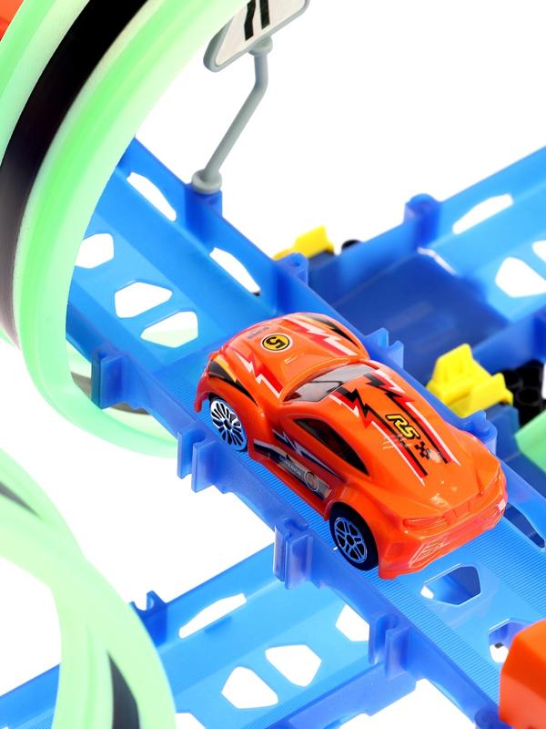 Автотрек «Стремительный мир», радиоуправление, 2 машинки, мёртвая петля, свет