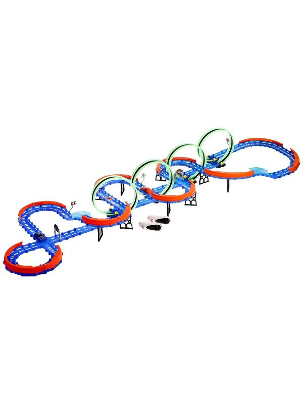 Автотрек «Стремительный мир», радиоуправление, 2 машинки, мёртвая петля, свет