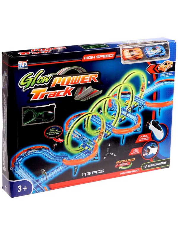 Автотрек «Стремительный мир», радиоуправление, 2 машинки, мёртвая петля, свет