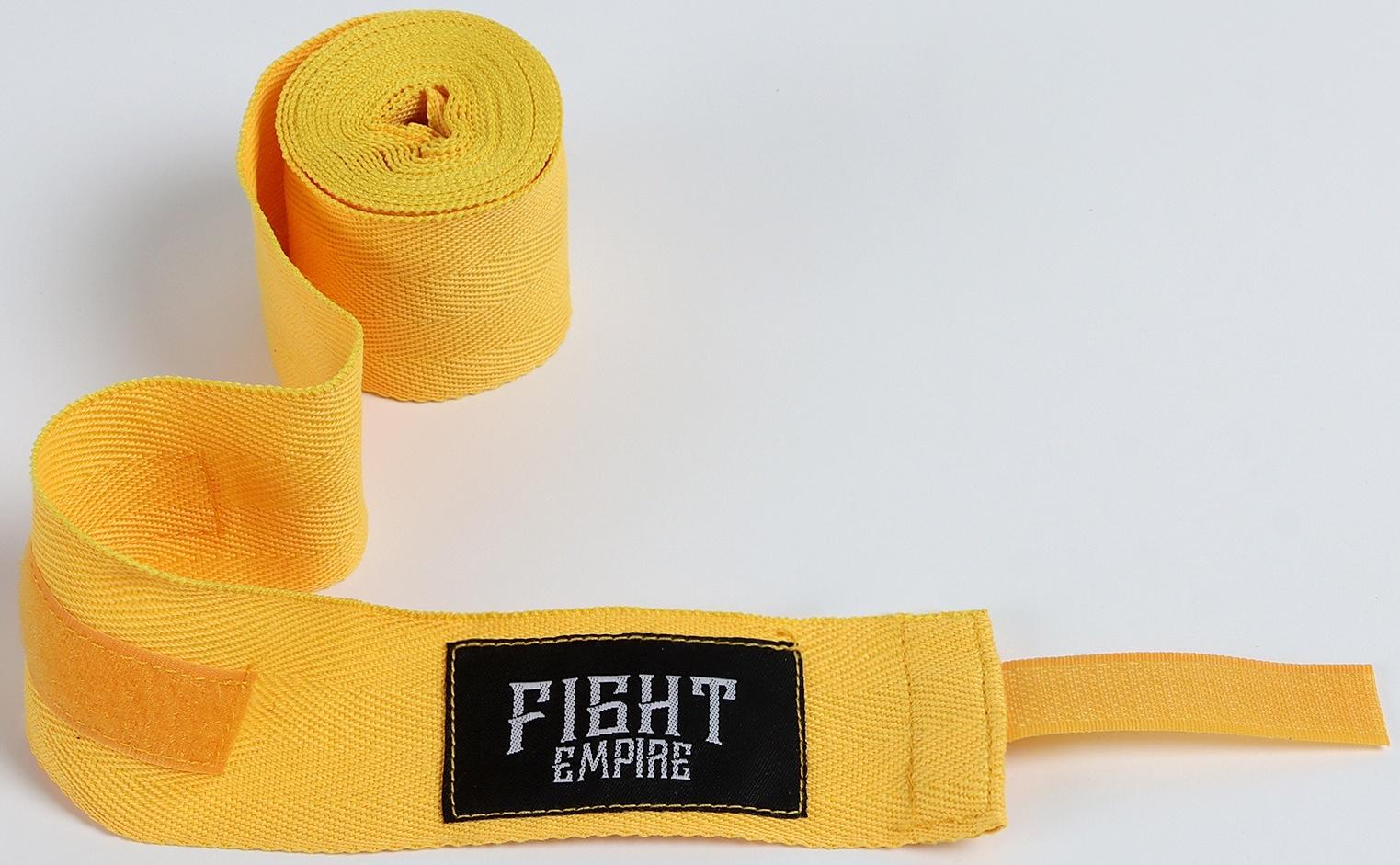Бинты боксерские FIGHT EMPIRE, 3 метра (пара), цвет желтый