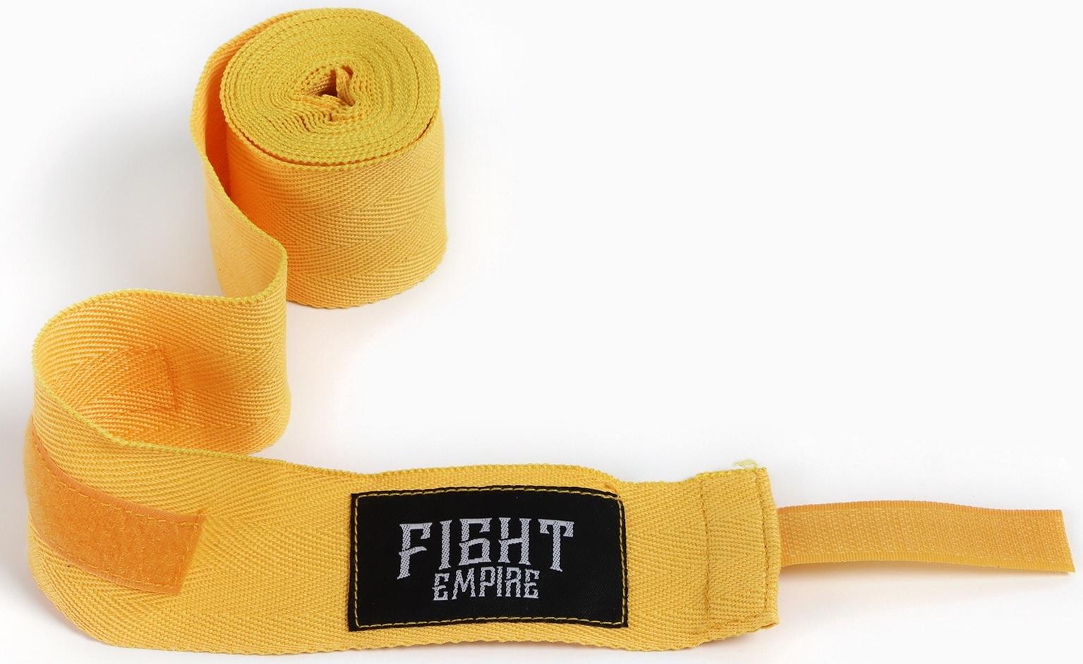 Бинты боксерские FIGHT EMPIRE, 4 метра (пара), цвет желтый