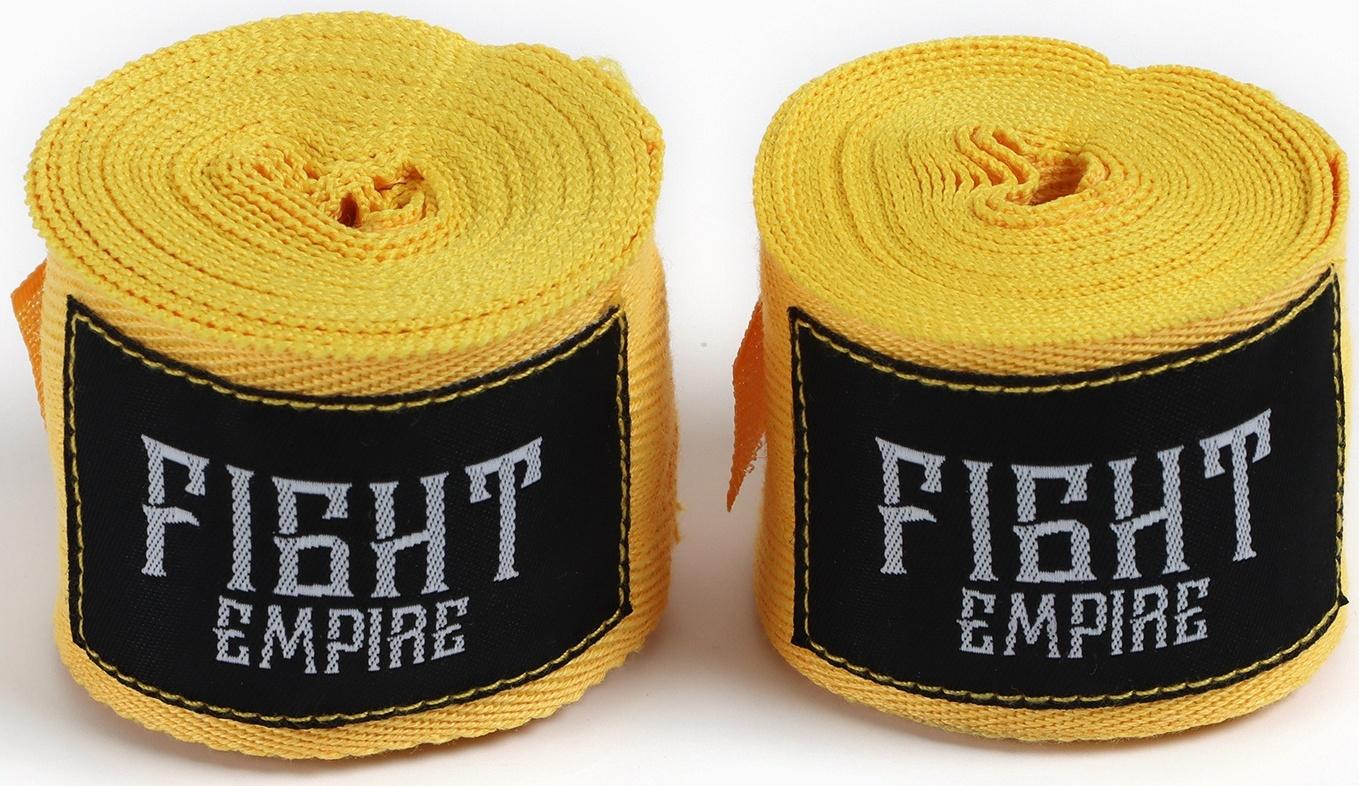 Бинты боксерские FIGHT EMPIRE, 4 метра (пара), цвет желтый