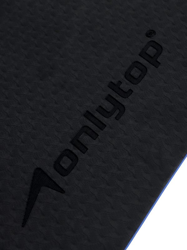 Коврик для фитнеса и йоги ONLYTOP, 183×61× 0.8 см, черный/ультрамариновый