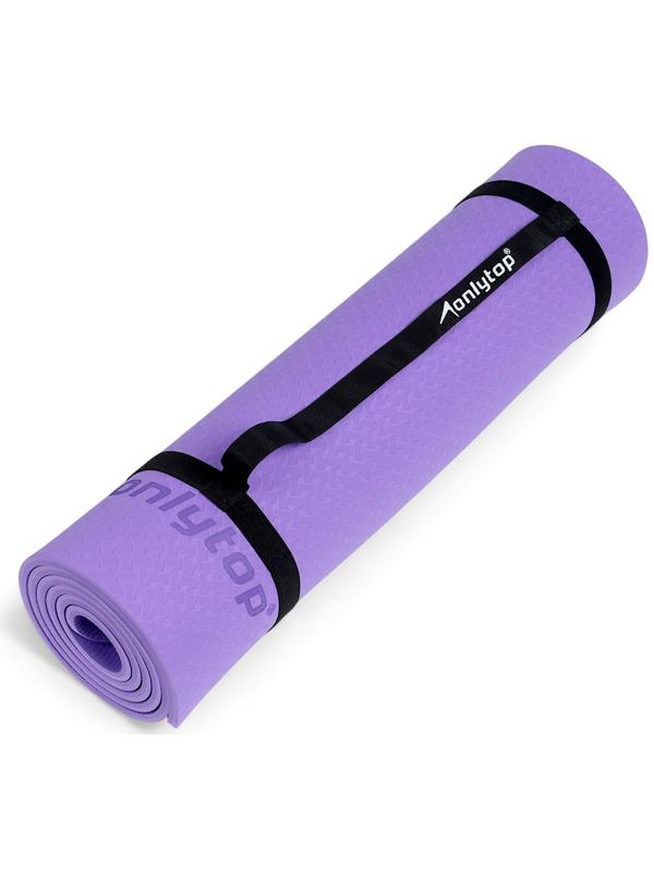 Коврик для фитнеса и йоги ONLYTOP, 183×61× 0.8 см, фиолетовый