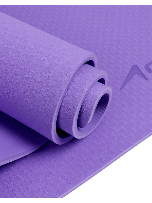 Коврик для фитнеса и йоги ONLYTOP, 183×61× 0.8 см, фиолетовый