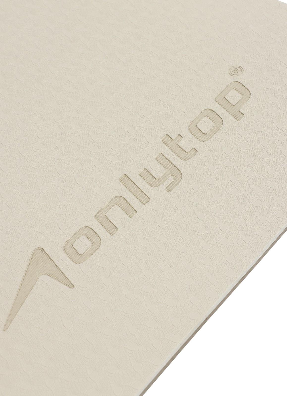 Коврик для фитнеса и йоги ONLYTOP, 183×61× 0.8 см, молочный/темно-коричневый