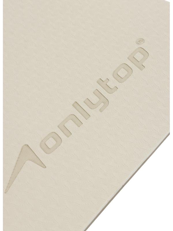 Коврик для фитнеса и йоги ONLYTOP, 183×61× 0.8 см, молочный/темно-коричневый