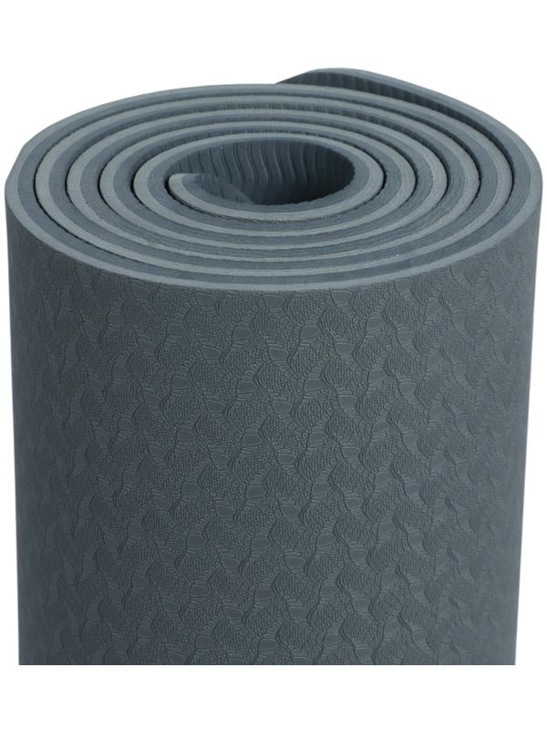 Коврик для фитнеса и йоги ONLYTOP, 183×61× 0.8 см, графитовый