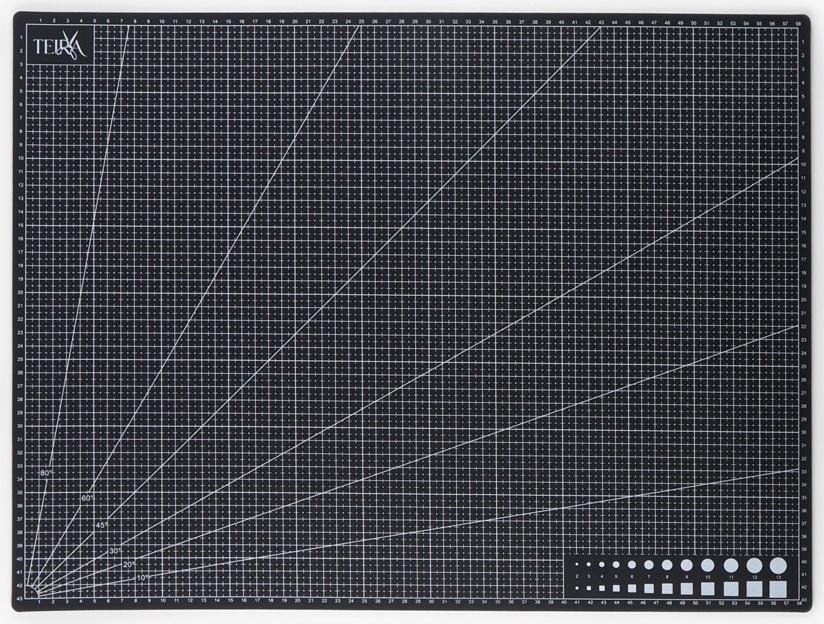 Мат для резки, пятислойный, 60×45 см, А2, чёрный
