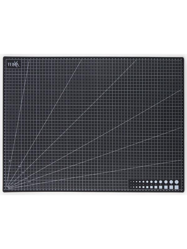 Мат для резки, пятислойный, 60×45 см, А2, чёрный