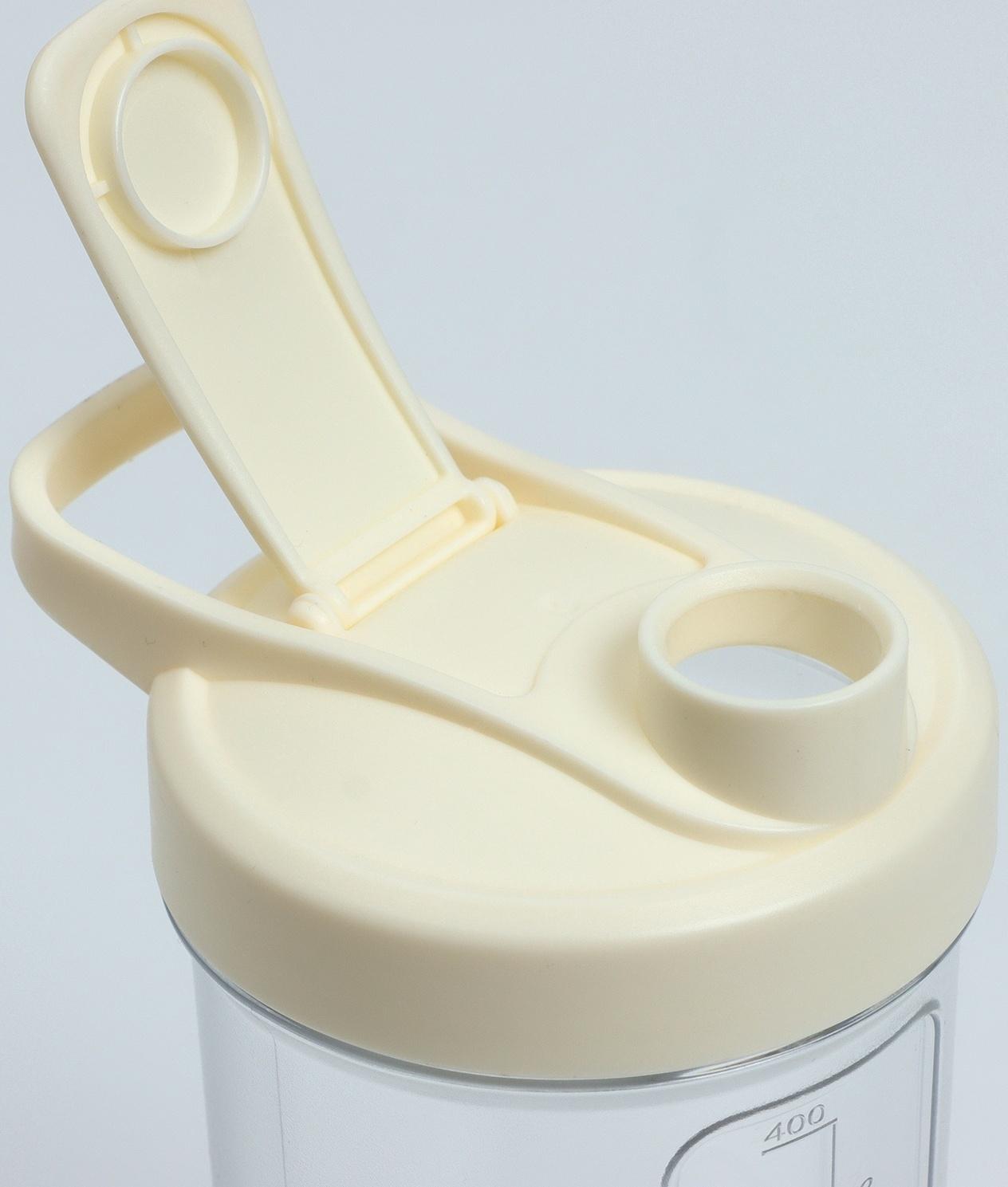 Шейкер спортивный для коктейлей и воды, с мерной шкалой, 400 мл, 9 х 11 х 19.5 см, 500 мАч   1078933