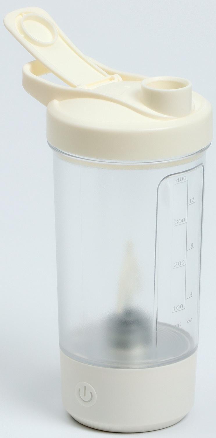 Шейкер спортивный для коктейлей и воды, с мерной шкалой, 400 мл, 9 х 11 х 19.5 см, 500 мАч   1078933