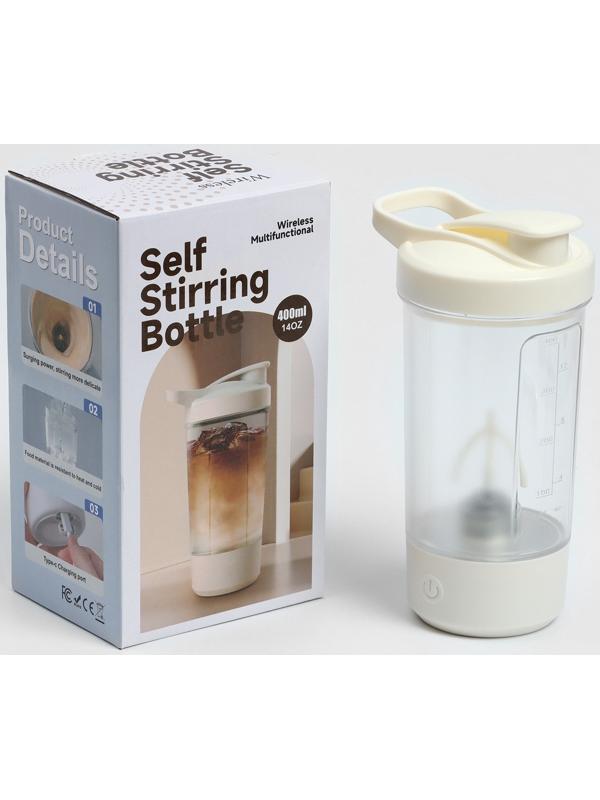 Шейкер спортивный для коктейлей и воды, с мерной шкалой, 400 мл, 9 х 11 х 19.5 см, 500 мАч   1078933