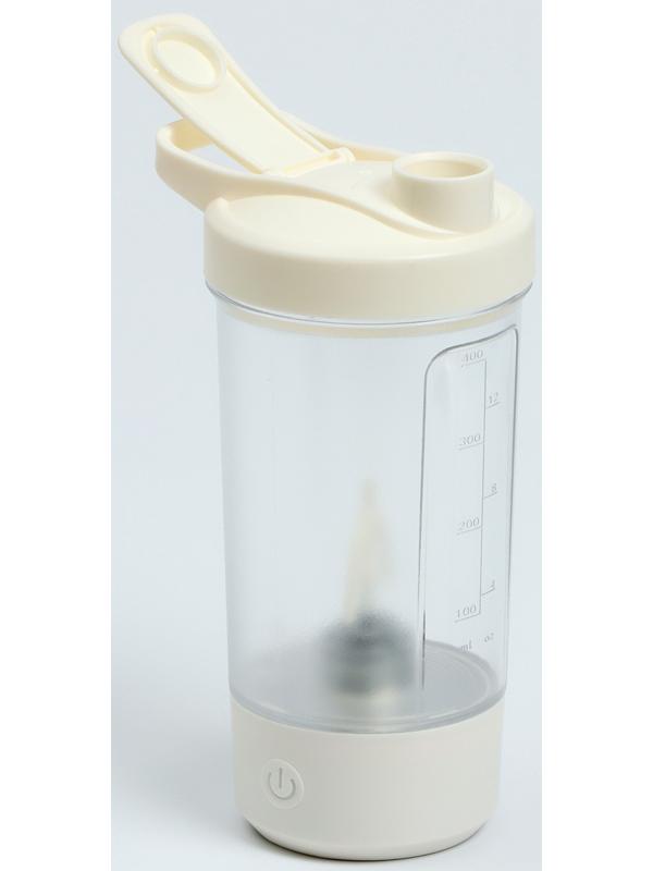 Шейкер спортивный для коктейлей и воды, с мерной шкалой, 400 мл, 9 х 11 х 19.5 см, 500 мАч   1078933