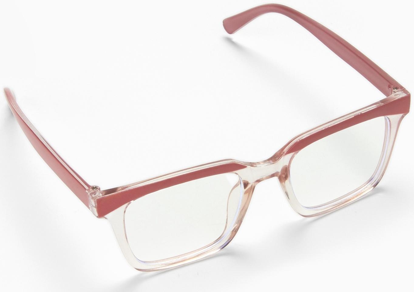 Очки для компьютера женские, имиджевые, ширина 13.8 см, дужка 13.8 см, линза 6.3×4.6 см, розовые