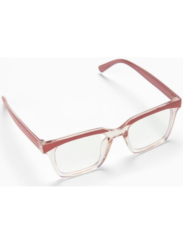 Очки для компьютера женские, имиджевые, ширина 13.8 см, дужка 13.8 см, линза 6.3×4.6 см, розовые