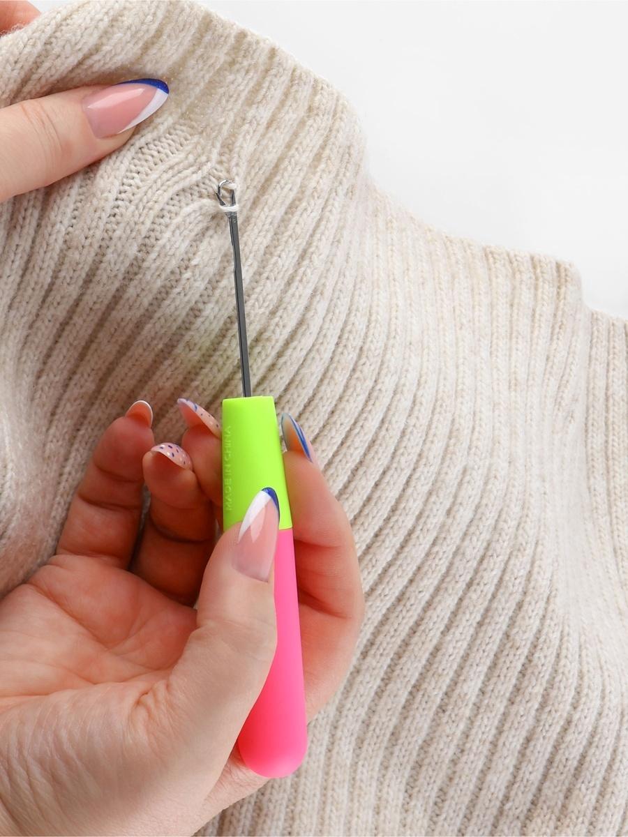 Игла для поднятия петель, 15.5 см, d=3 мм, розовая, жёлтая, цена за 1 штуку