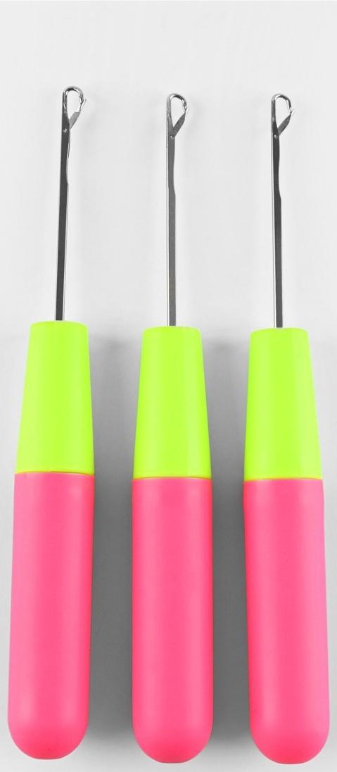 Игла для поднятия петель, 15.5 см, d=3 мм, розовая, жёлтая, цена за 1 штуку