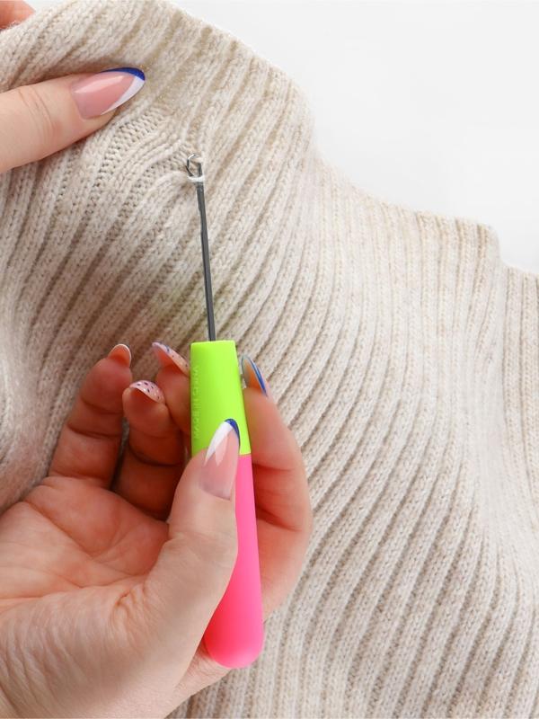 Игла для поднятия петель, 15.5 см, d=3 мм, розовая, жёлтая, цена за 1 штуку