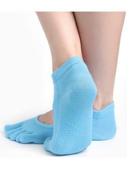 Носки для йоги Sangh, р.36-39, прорезиненные, голубые