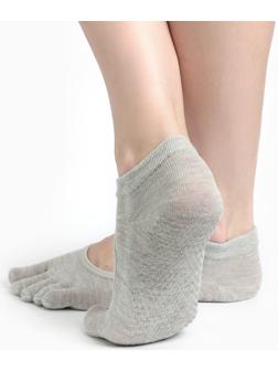 Носки для йоги Sangh, р.36-39, прорезиненные, серые