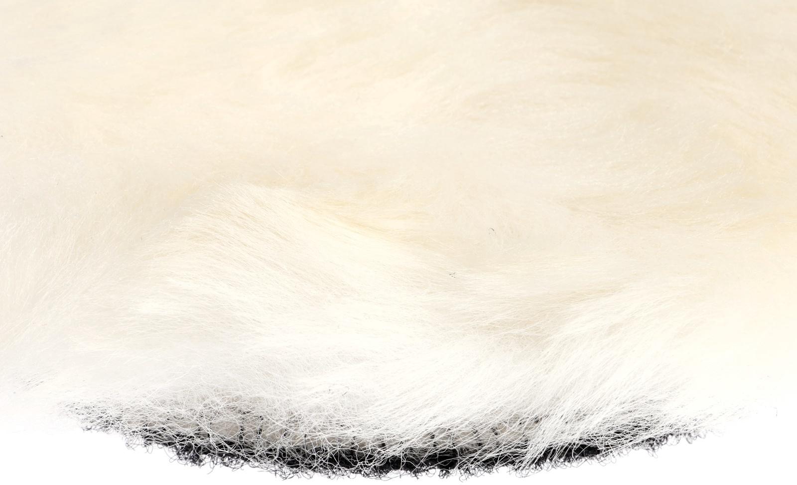 Круг полировальный под липучку ТУНДРА, натуральный мех, 115 мм