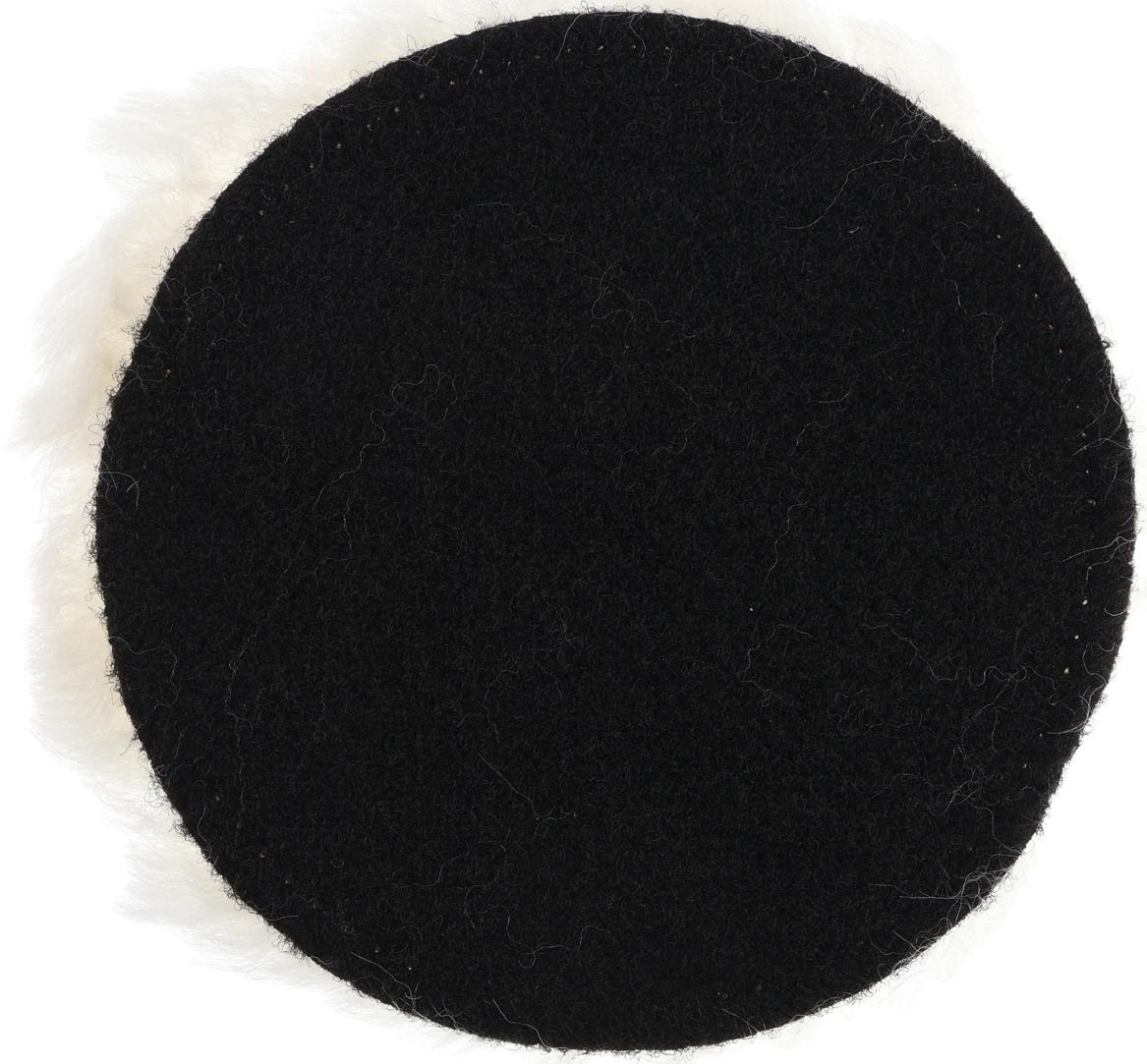 Круг полировальный под липучку ТУНДРА, натуральный мех, 125 мм