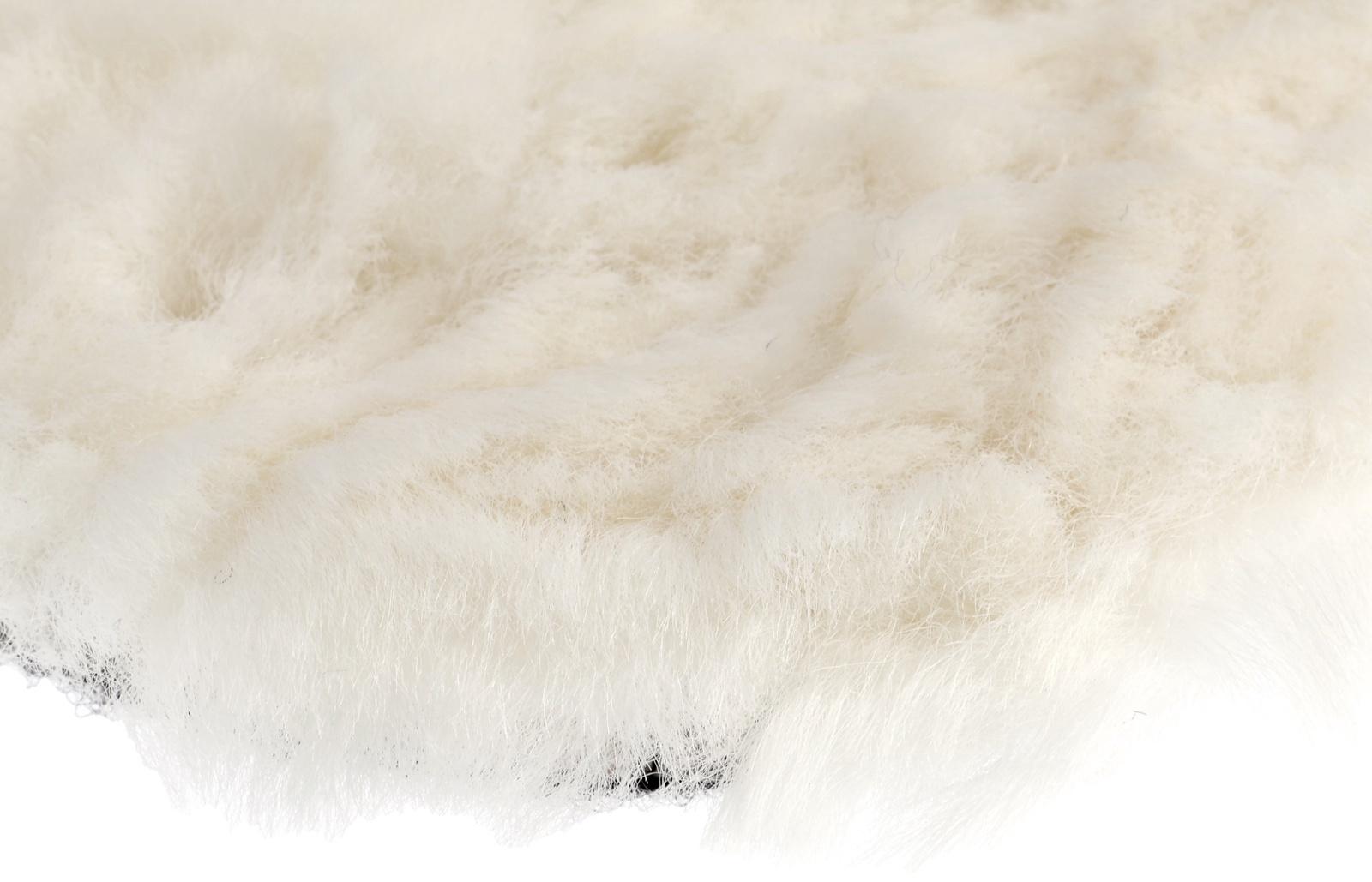 Круг полировальный под липучку ТУНДРА, натуральный мех, 125 мм