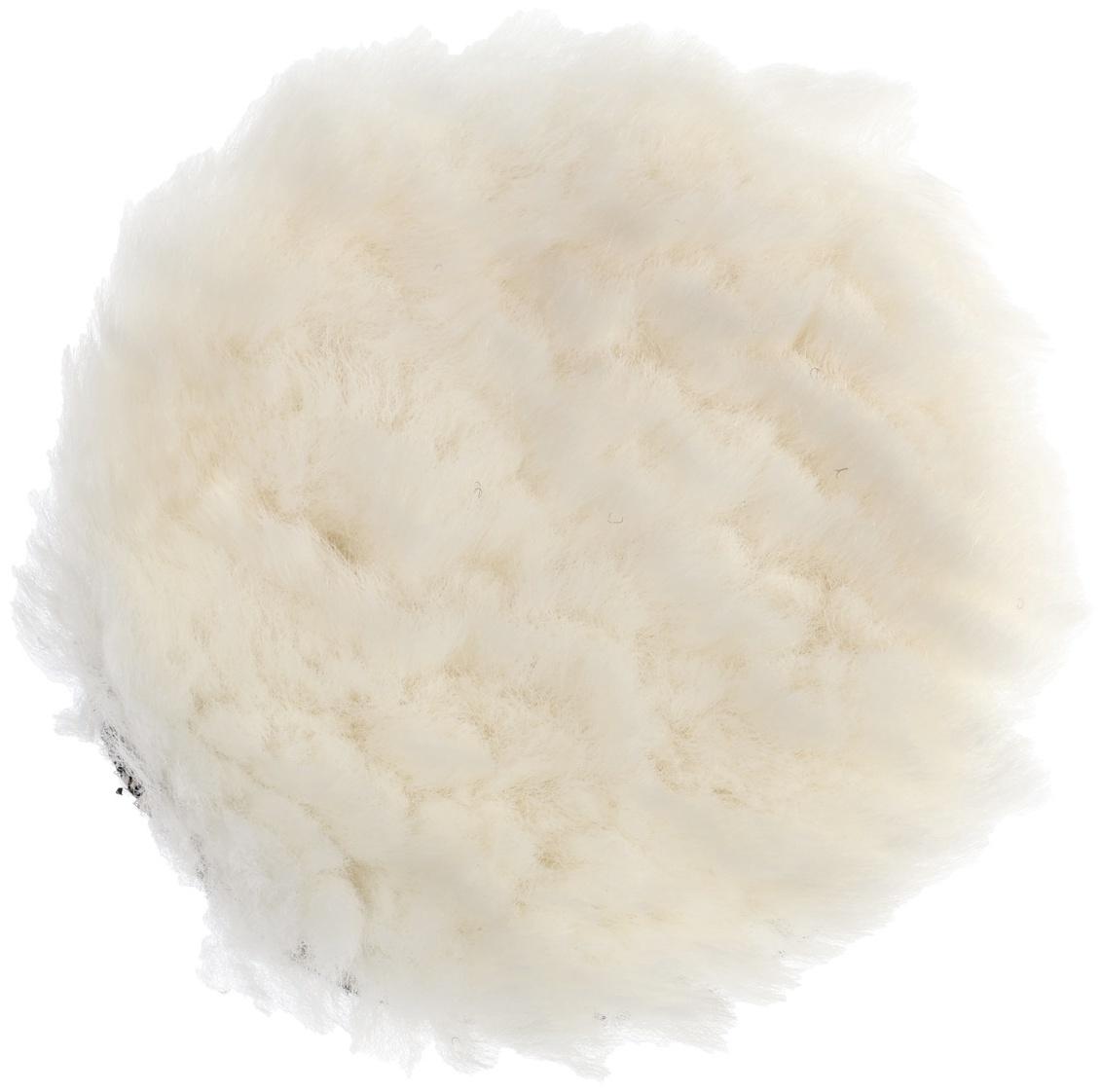 Круг полировальный под липучку ТУНДРА, натуральный мех, 125 мм