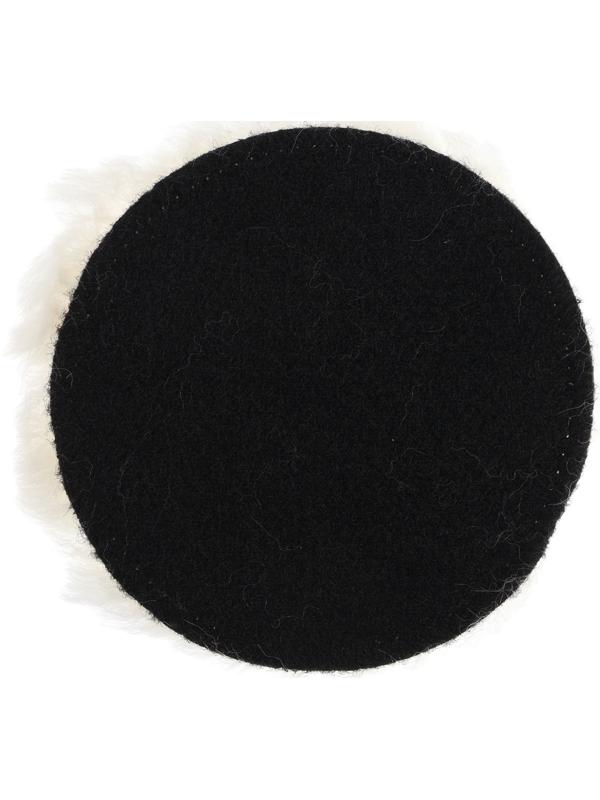 Круг полировальный под липучку ТУНДРА, натуральный мех, 125 мм